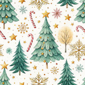モダンな赤と緑の水彩画クリスマスツリー フリースブランケット