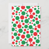 モダンな赤と緑の水玉写真 シーズンカード (裏面)
