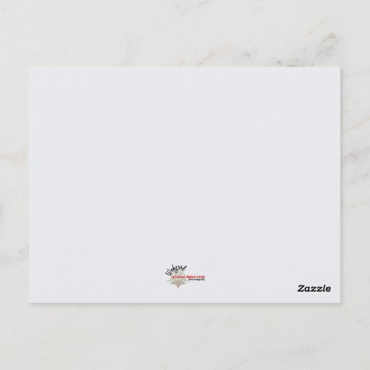 モダンな赤と銀のバティック感謝ハガキ ポストカード (裏面)