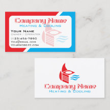 モダンな赤と青の空調会社