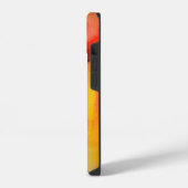 モダンな赤と黄色の抽象画 iPhoneケース (左側面)