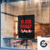 モダンな赤と黒のブラックフライデーセール タイポグラフィストア看板 ウィンドウサイン (カフェ窓)
