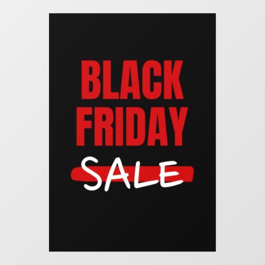 モダンな赤と黒のブラックフライデーセール タイポグラフィストア看板 ウィンドウサイン (シート)