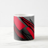 モダンな赤と黒の抽象柄マグカップ コーヒーマグカップ (中央)