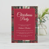 モダンな赤のクリスマス タルタン プライドの招待状 招待状 (スタンド正面)