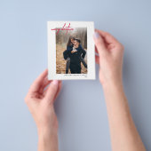 モダンな赤のクリスマス　写真入りグリーティングカード【お手頃価格】 チラシ (手)