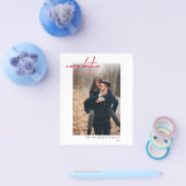 モダンな赤のクリスマス　写真入りグリーティングカード【お手頃価格】 チラシ (シングル)