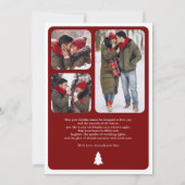 モダンな赤のミニマル6枚写真コラージュクリスマスカード シーズンカード (裏面)