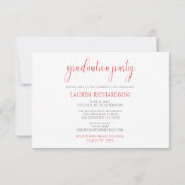 モダンな赤の卒業パーティーの写真 招待状 (裏面)