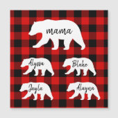 モダンな赤の格子縞とホワイトのママベア (正面)