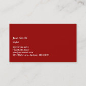 モダンな赤はアイコンヘアーサロンの名刺を切ります 名刺 (裏面)