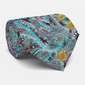 モダンな赤ワイン及び青いペイズリーの首のタイ ネクタイ (ロール)