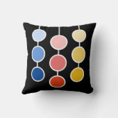 モダンな赤青黄色の吊るし円 クッション (裏面)