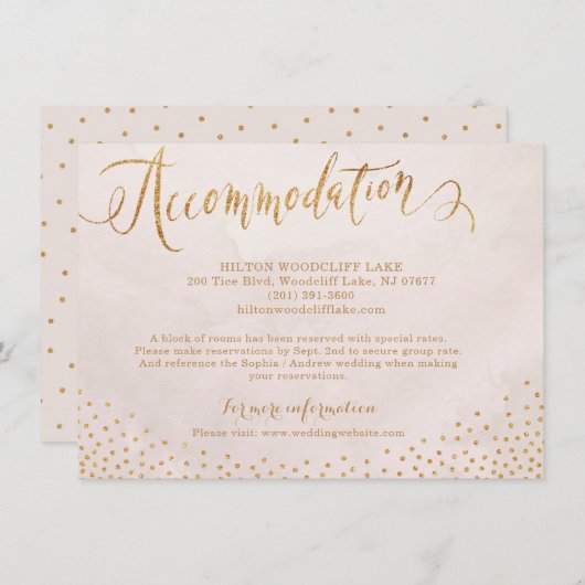 モダンな赤面のばら色の金ゴールドの書道の調節 エンクロージャーカード (正面/裏面)