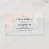 モダンな赤面のピンクおよび灰色の大理石|の化粧 名刺 (裏面)