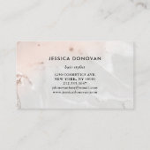 モダンな赤面のピンクおよび灰色の大理石|の毛 名刺 (裏面)