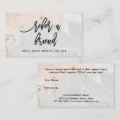 モダンな赤面のピンクおよび灰色の大理石|の紹介 紹介カード (正面/裏面)