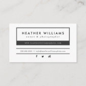 モダンな赤面のピンクの写真撮影の名刺 名刺 (裏面)