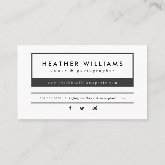 モダンな赤面のピンクの写真撮影の名刺 名刺 (裏面)