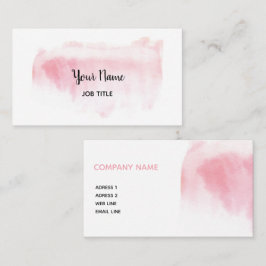 モダンな赤面のピンクの水彩画の名刺 名刺