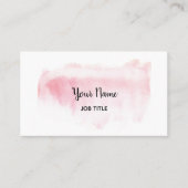 モダンな赤面のピンクの水彩画の名刺 名刺 (正面)