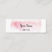 モダンな赤面のピンクの水彩画の細い名刺 スキニー名刺 (正面)