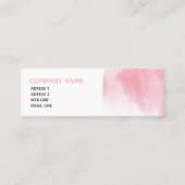 モダンな赤面のピンクの水彩画の細い名刺 スキニー名刺 (裏面)