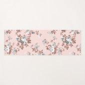 モダンな赤面のピンクの白いバラの金ゴールドのグリッターの花柄 ヨガマット (正面(横))