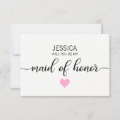 モダンな赤面のピンク私のメイド・オブ・オーナー(花嫁付き添い人)ですか。 招待状 (正面)