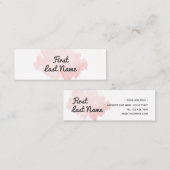 モダンな赤面の淡いピンクの水彩画の最低の名刺 スキニー名刺 (正面/裏面)