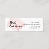 モダンな赤面の淡いピンクの水彩画の最低の名刺 スキニー名刺 (裏面)