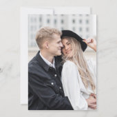 モダンな赤面ピンクのタイポグラフィ写真の結婚式 セーブザデート (裏面)