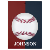 モダンな赤、白、青の野球 クリップボード (裏面)