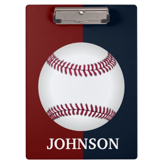 モダンな赤、白、青の野球 クリップボード (正面)