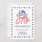 モダンな赤、白、青の4thオブジュライ・ディナー・パーティー 招待状 (正面)