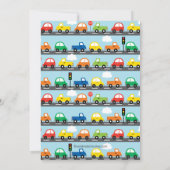 モダンな車の男の子ベビーシャワー招待状 招待状 (裏面)