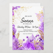 モダンな輝きとエレガンスの花、あらゆるシーンに 招待状 (正面/裏面)