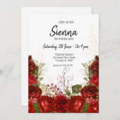 モダンな輝きとエレガンスの花、あらゆるシーンに 招待状 (正面/裏面)