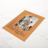 モダンな輝きと喜びの写真クリスマス ゴールド 箔シーズンカード (回転した状態)