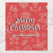 モダンな輝きと喜び：クリスマスパーティー ワインラベル (シングルラベル)