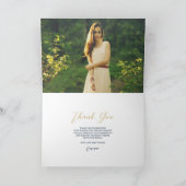 モダンな輝きの卒業の写真は感謝していしています サンキューカード (内部)