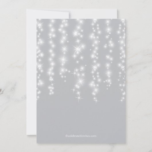 モダンな輝きの銀のSweet sixteenの誕生会 招待状 (裏面)