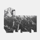モダンな輝きを放つブラック＆ホワイト大理石パーティー フェイバーボックス (折り畳みなし)