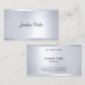 モダンな輝き シルバー おしゃれ エレガント シンプル トップ 名刺 (正面/裏面)