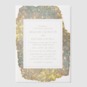 モダンな輝くグリッターの結婚式 ベラム紙招待状 (正面)