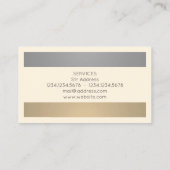 モダンな輝やきの金属金ゴールドの銀のストライブ柄 名刺 (裏面)