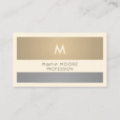 モダンな輝やきの金属金ゴールドの銀のストライブ柄 名刺 (正面)