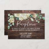 モダンな農村風の木製花束 ウェディング エンクロージャーカード (正面/裏面)