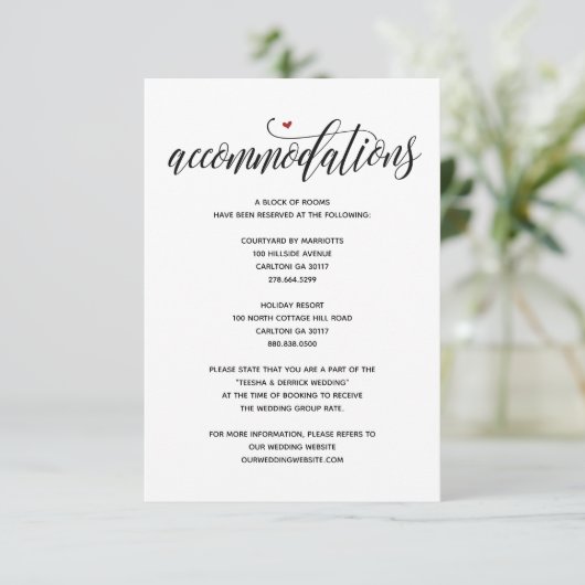 モダンな農村風ウェディング宿泊施設カード v1 エンクロージャーカード (スタンド正面)