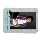 モダンな農村風 おめでとう 卒業写真 マグネット (横)